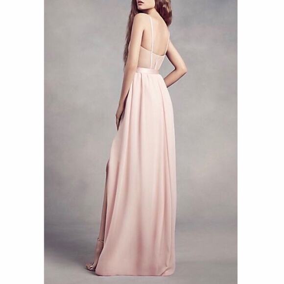 NWT Vera Wang CHARMEUSE + CHIFFON BRIDESMAID DRESS in Wine | Size 2 - Picture 2 of 3